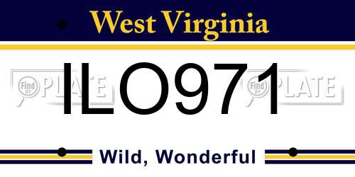 ILO971 West Virginia License Plate