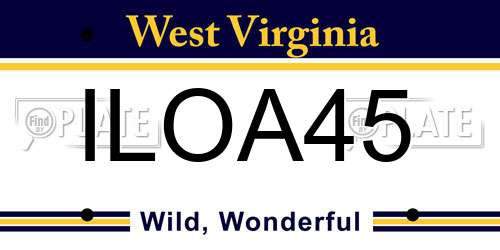 ILOA45 West Virginia License Plate