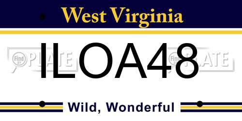 ILOA48 West Virginia License Plate