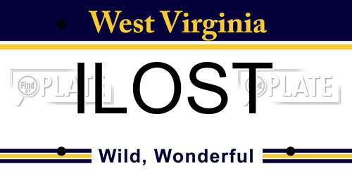 ILOST West Virginia License Plate