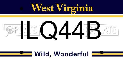 ILQ44B West Virginia License Plate