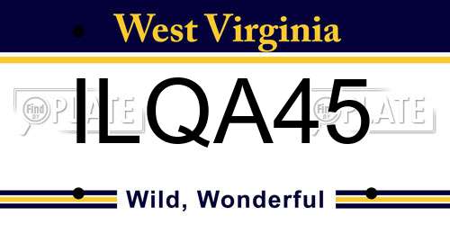 ILQA45 West Virginia License Plate