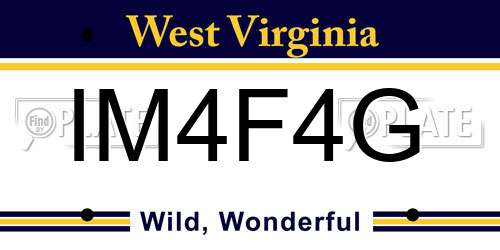 IM4F4G West Virginia License Plate