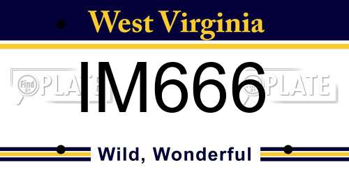 IM666 West Virginia License Plate