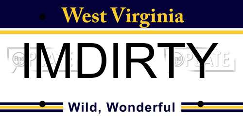 IMDIRTY West Virginia License Plate