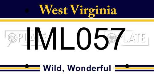 IML057 West Virginia License Plate