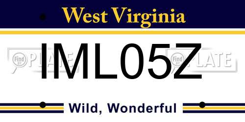 IML05Z West Virginia License Plate