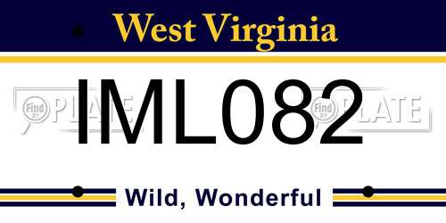 IML082 West Virginia License Plate
