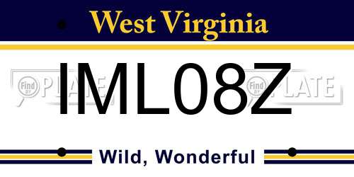 IML08Z West Virginia License Plate