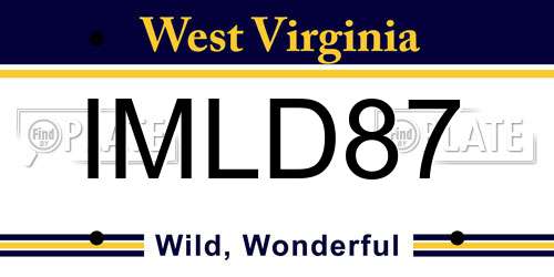 IMLD87 West Virginia License Plate