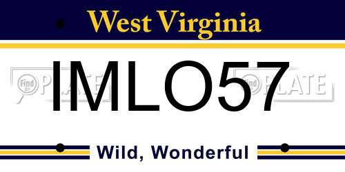 IMLO57 West Virginia License Plate