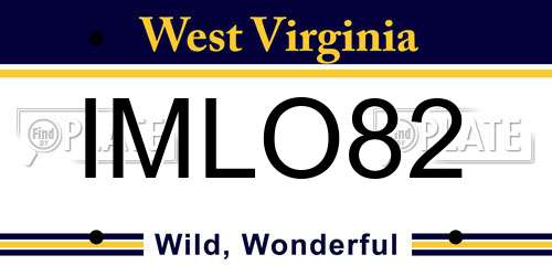 IMLO82 West Virginia License Plate
