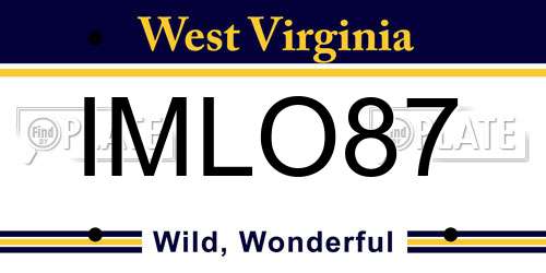 IMLO87 West Virginia License Plate