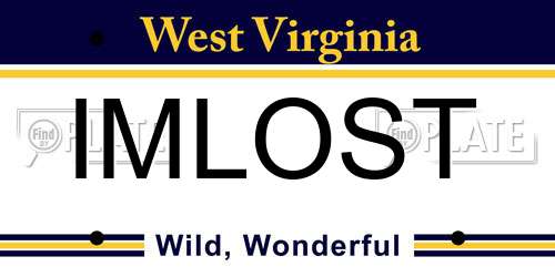 IMLOST West Virginia License Plate