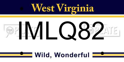IMLQ82 West Virginia License Plate