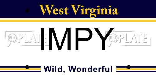 IMPY West Virginia License Plate