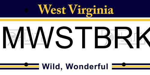 IMWSTBRK West Virginia License Plate