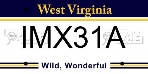 IMX31A West Virginia License Plate