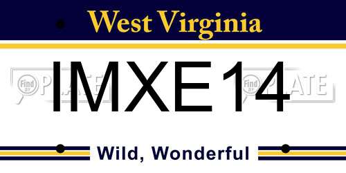 IMXE14 West Virginia License Plate