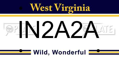 IN2A2A West Virginia License Plate