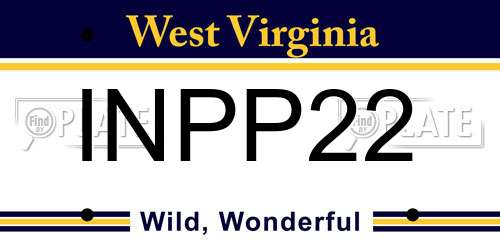 INPP22 West Virginia License Plate