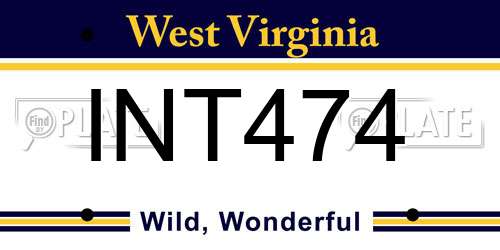 INT474 West Virginia License Plate