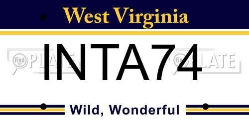 INTA74 West Virginia License Plate