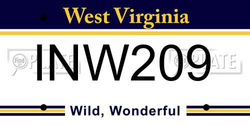 INW209 West Virginia License Plate
