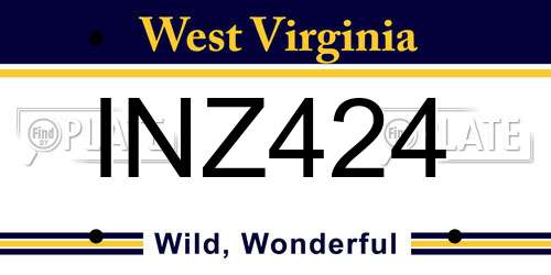 INZ424 West Virginia License Plate