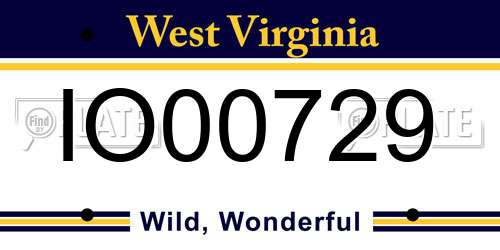 IO00729 West Virginia License Plate