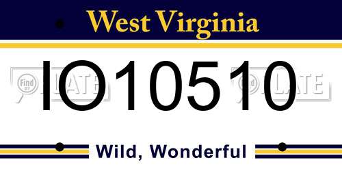 IO10510 West Virginia License Plate