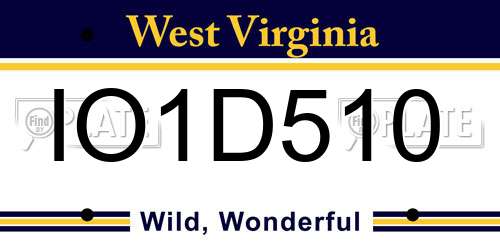 IO1D510 West Virginia License Plate