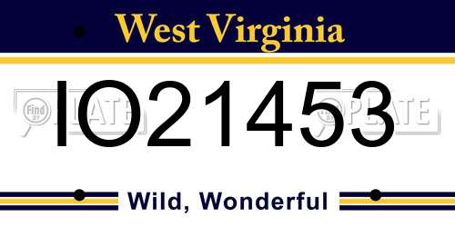 IO21453 West Virginia License Plate