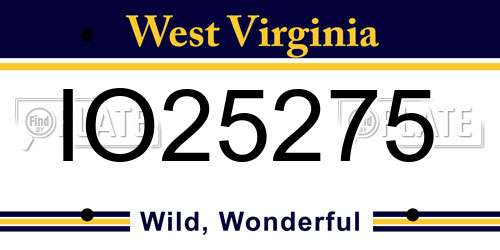 IO25275 West Virginia License Plate