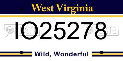 IO25278 West Virginia License Plate