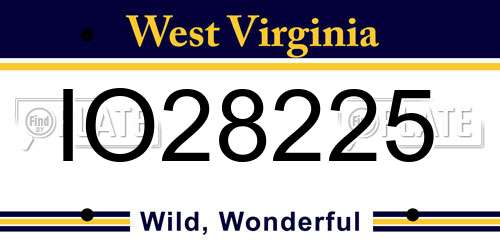IO28225 West Virginia License Plate