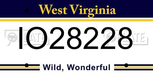 IO28228 West Virginia License Plate