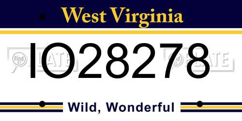 IO28278 West Virginia License Plate