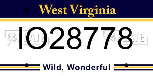 IO28778 West Virginia License Plate