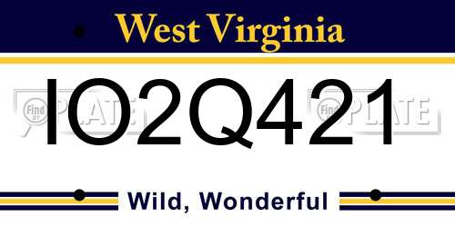 IO2Q421 West Virginia License Plate