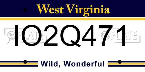 IO2Q471 West Virginia License Plate