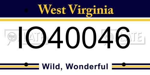 IO40046 West Virginia License Plate