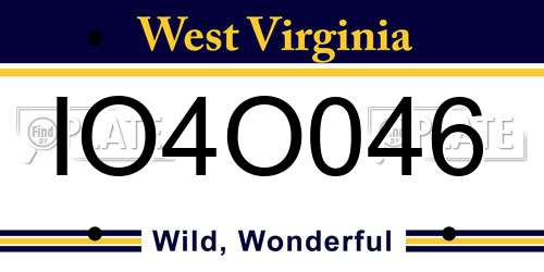 IO4O046 West Virginia License Plate