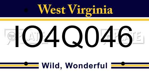 IO4Q046 West Virginia License Plate