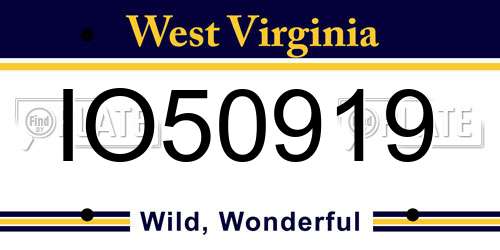 IO50919 West Virginia License Plate