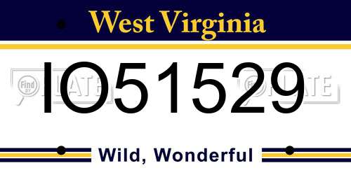 IO51529 West Virginia License Plate