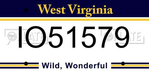 IO51579 West Virginia License Plate