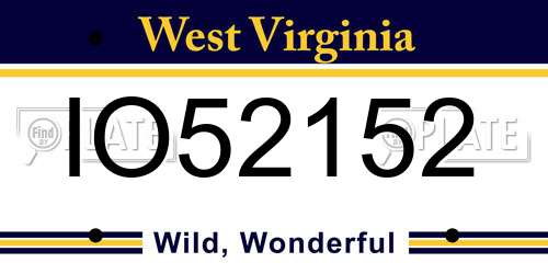 IO52152 West Virginia License Plate