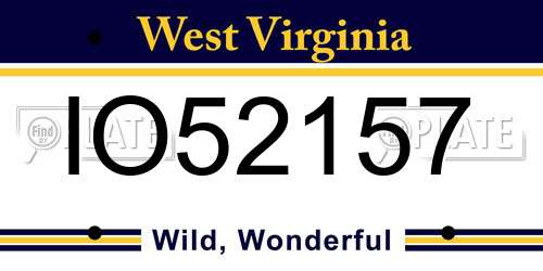 IO52157 West Virginia License Plate