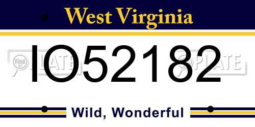 IO52182 West Virginia License Plate